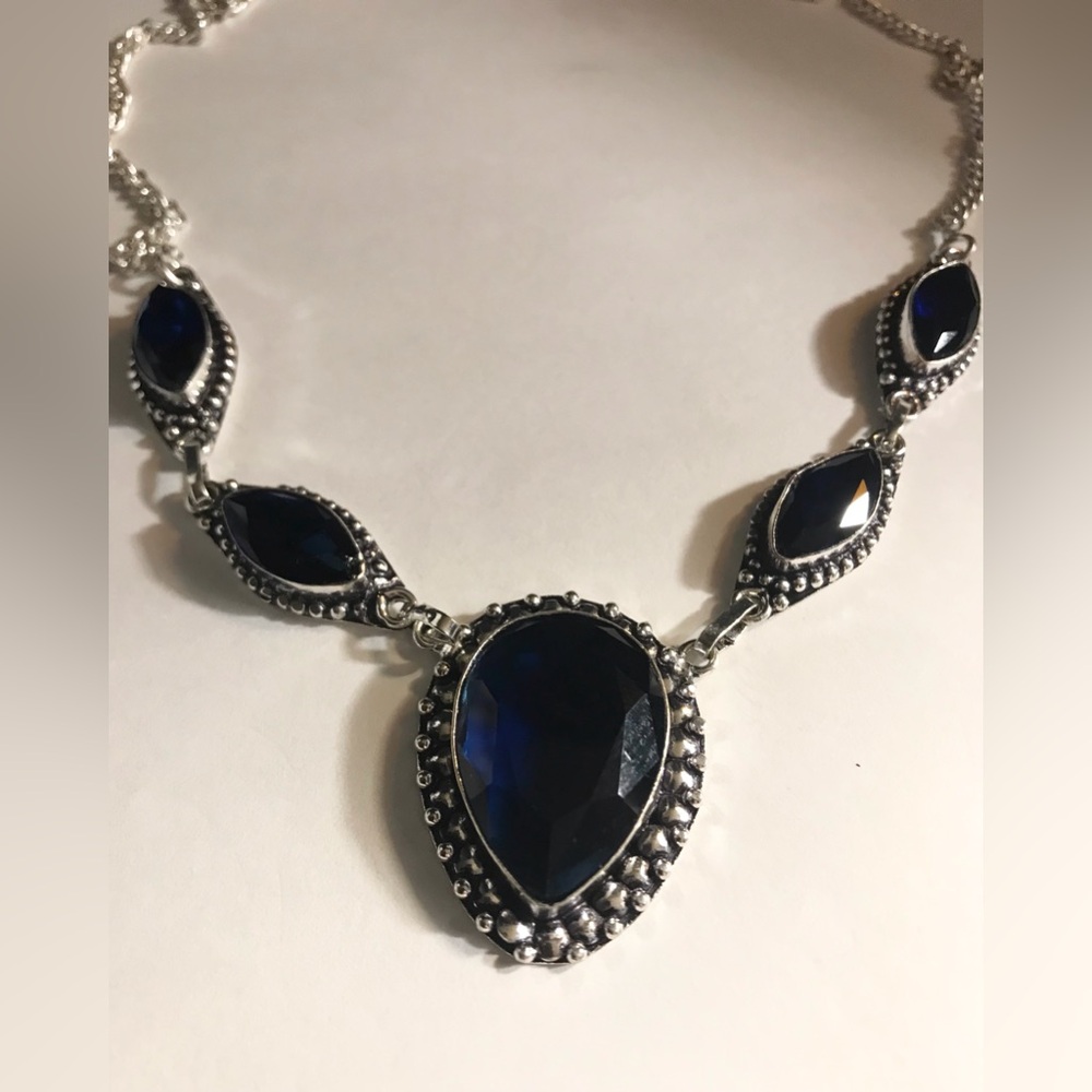 Tanzanite Stamped 925 Sterling Silver Necklace - Picture 2 of 2